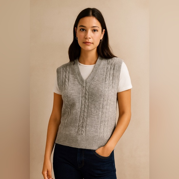 Jackets & Blazers - Givingz Grey Sweater Vest | Size S